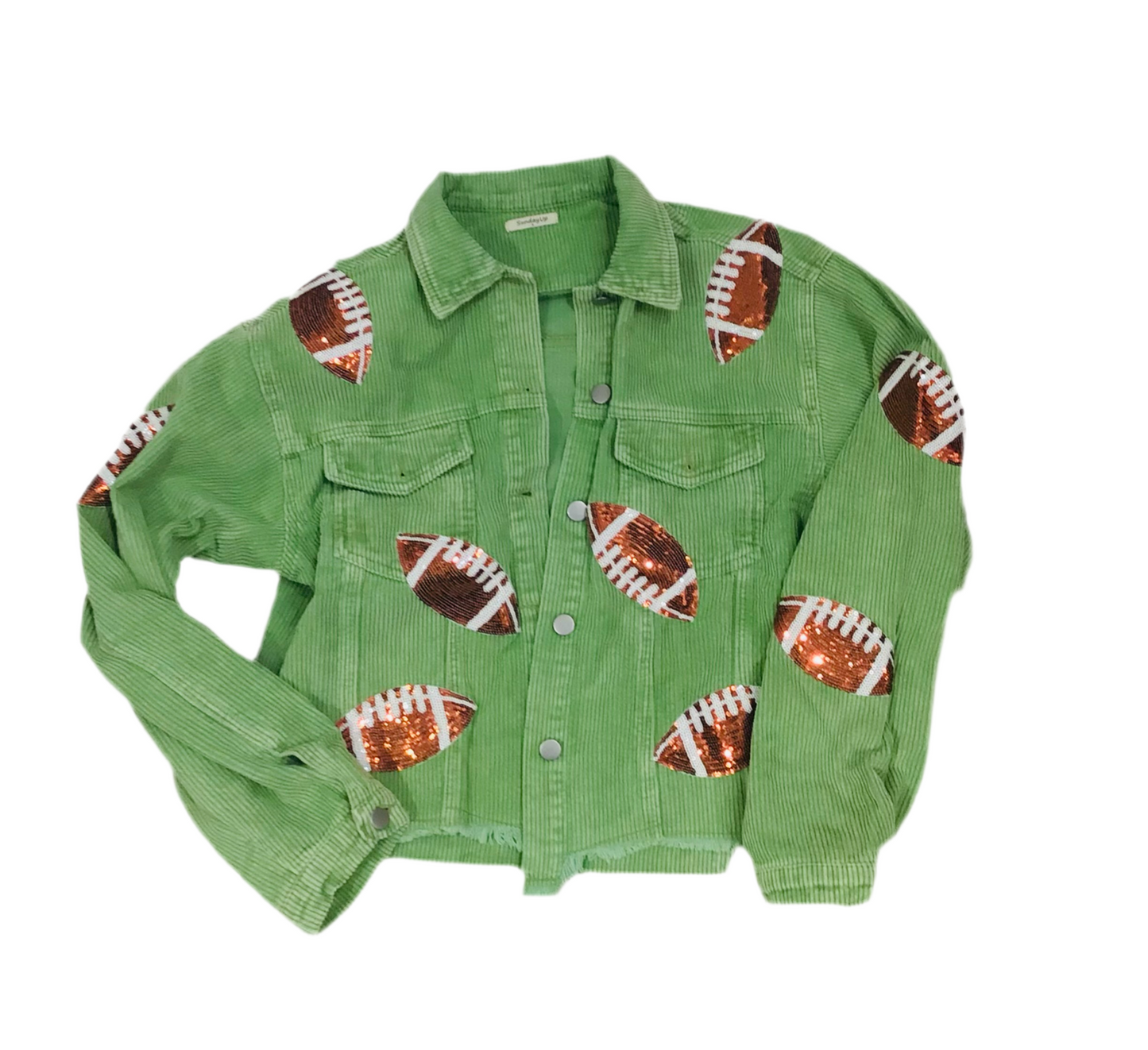 Football Corduroy Shacket - Green