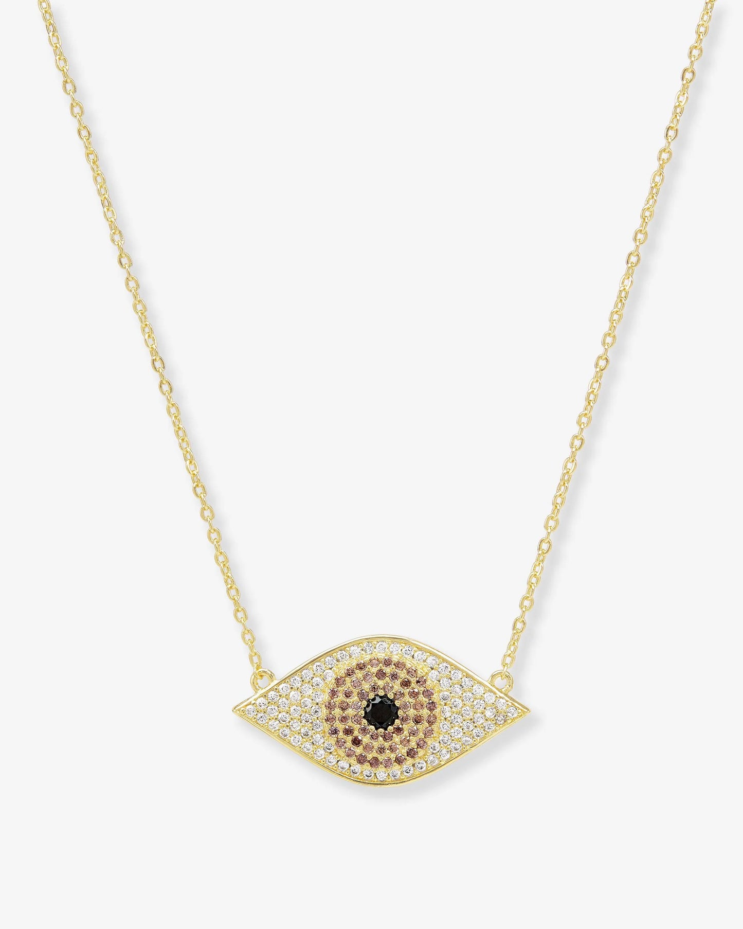Black Evil Eye Necklace | Gold