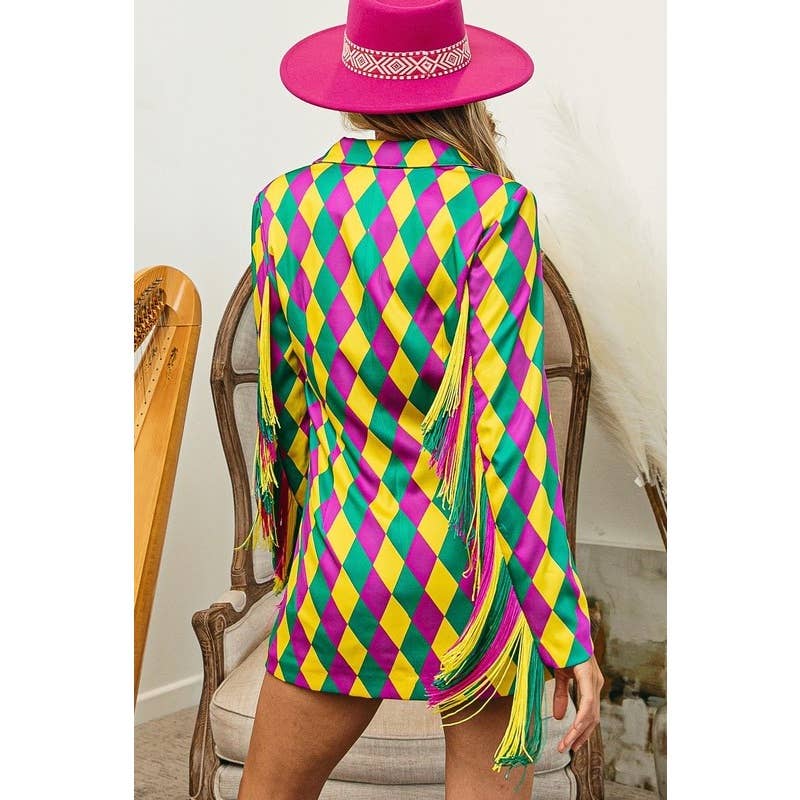 Fringed Blazer | Mardi Gras Diamond