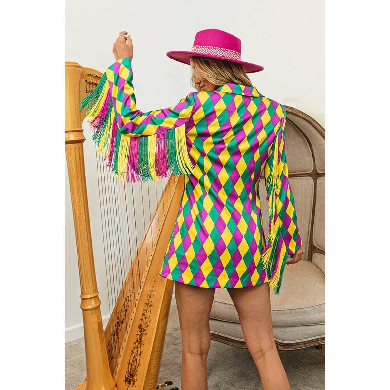 Fringed Blazer | Mardi Gras Diamond
