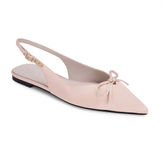 Belle Slingback Flat | Champagne Satin