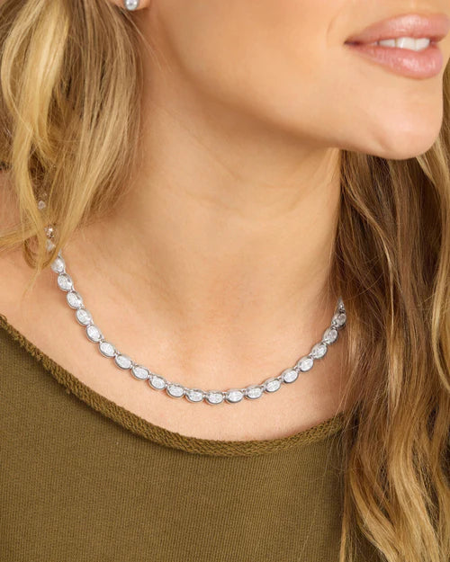 She's a Boss 16" Tennis Necklace - Silver|Diamondettes