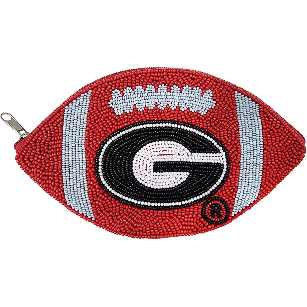 Georgia Bulldogs beaded mini pouch in team colors