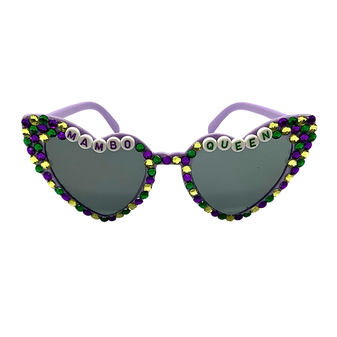 Lavender heart shaped Mambo Queen sunglasses
