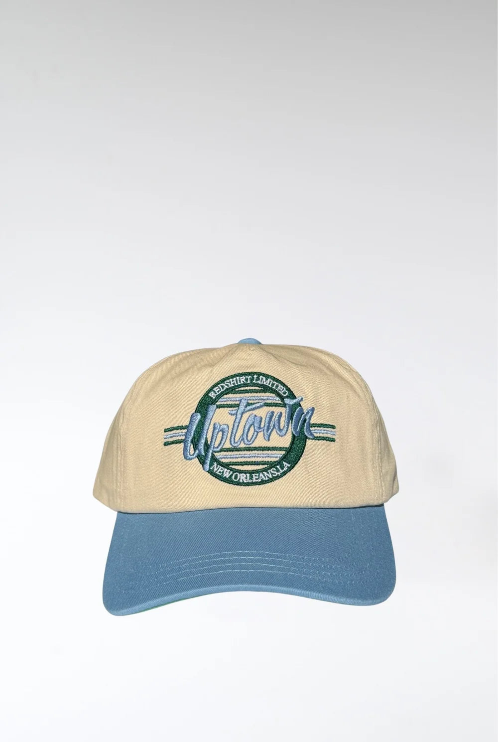 Tulane unstructured snapback hat with curved bill green underbill and cotton twill construction