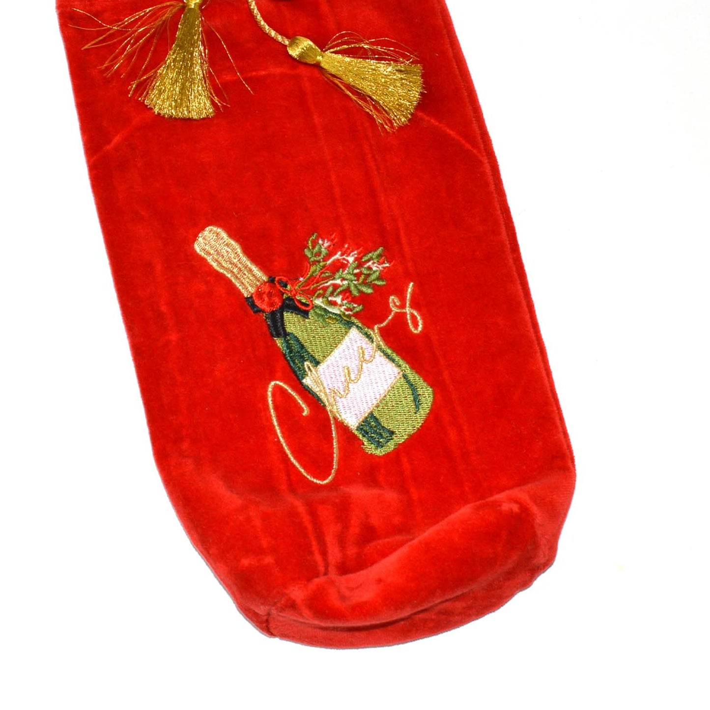 Champagne Embroidered Red Wine Bag