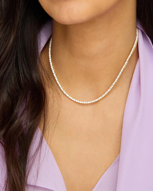 Baby Heiress Tennis Necklace - Gold|Diamondettes