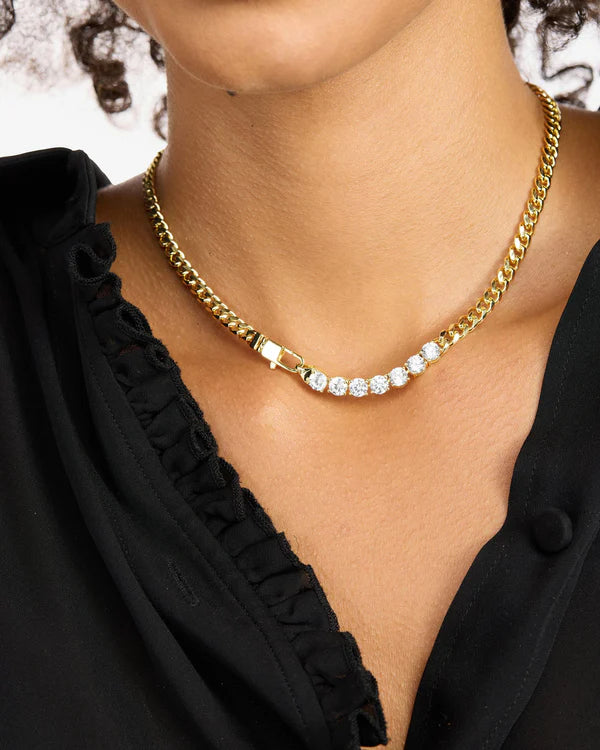 Baby Julian Loves Diamonds Necklace 16" - Gold|Diamondettes