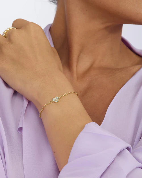 Baby Love Letters Heart Bracelet - Gold|Diamondettes