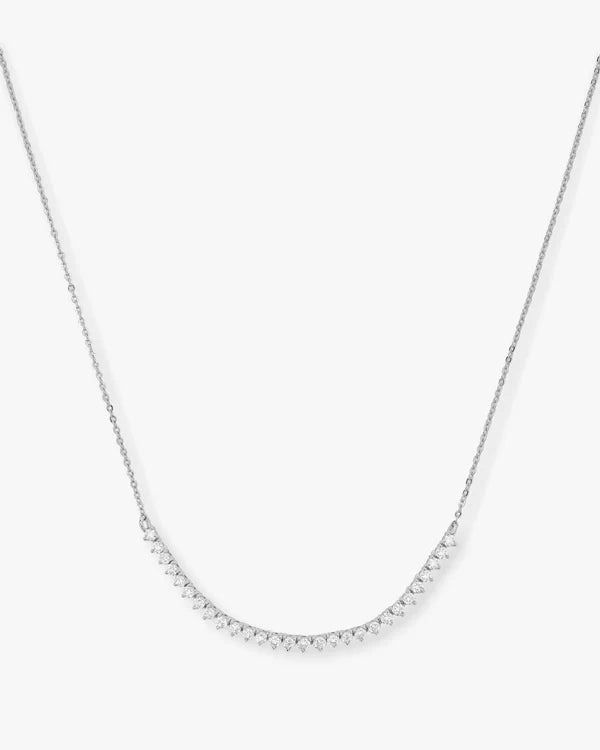 Baby Not Your Basic Tennis Chain Necklace - Silver|Diamondettes