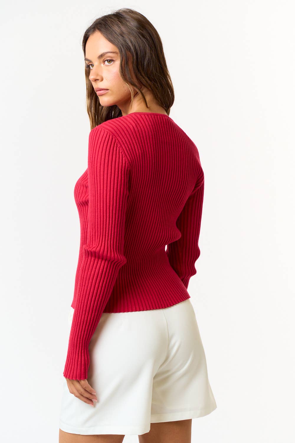 Bow Cut Sweater | Red