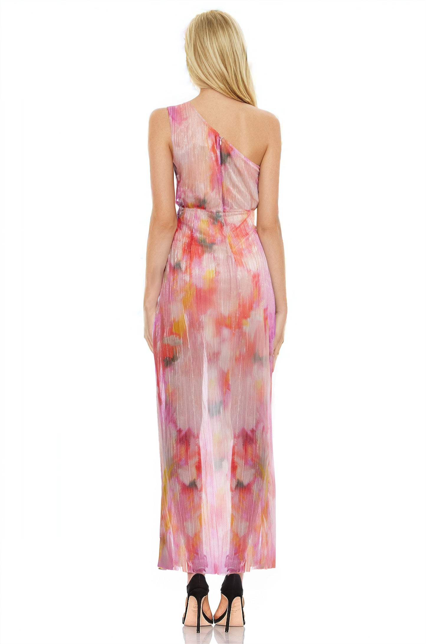 Debbie Printed One-Shoulder Gown | Multi