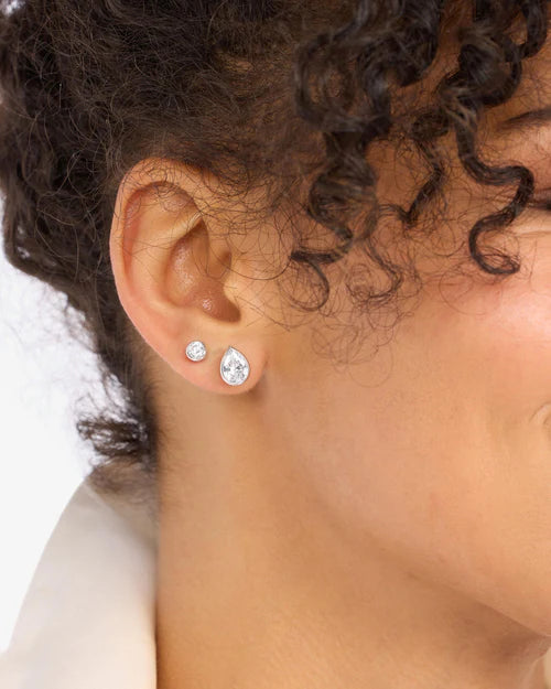 Isla 8mm Stud Earring - Silver | Diamondettes