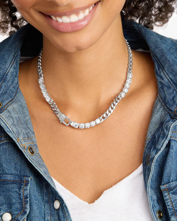 Julian's Obsessed with Diamonds Necklace 16" - Silver|Diamondettes