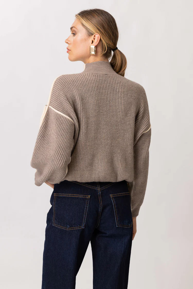 Katy Sweater | Cream & Taupe