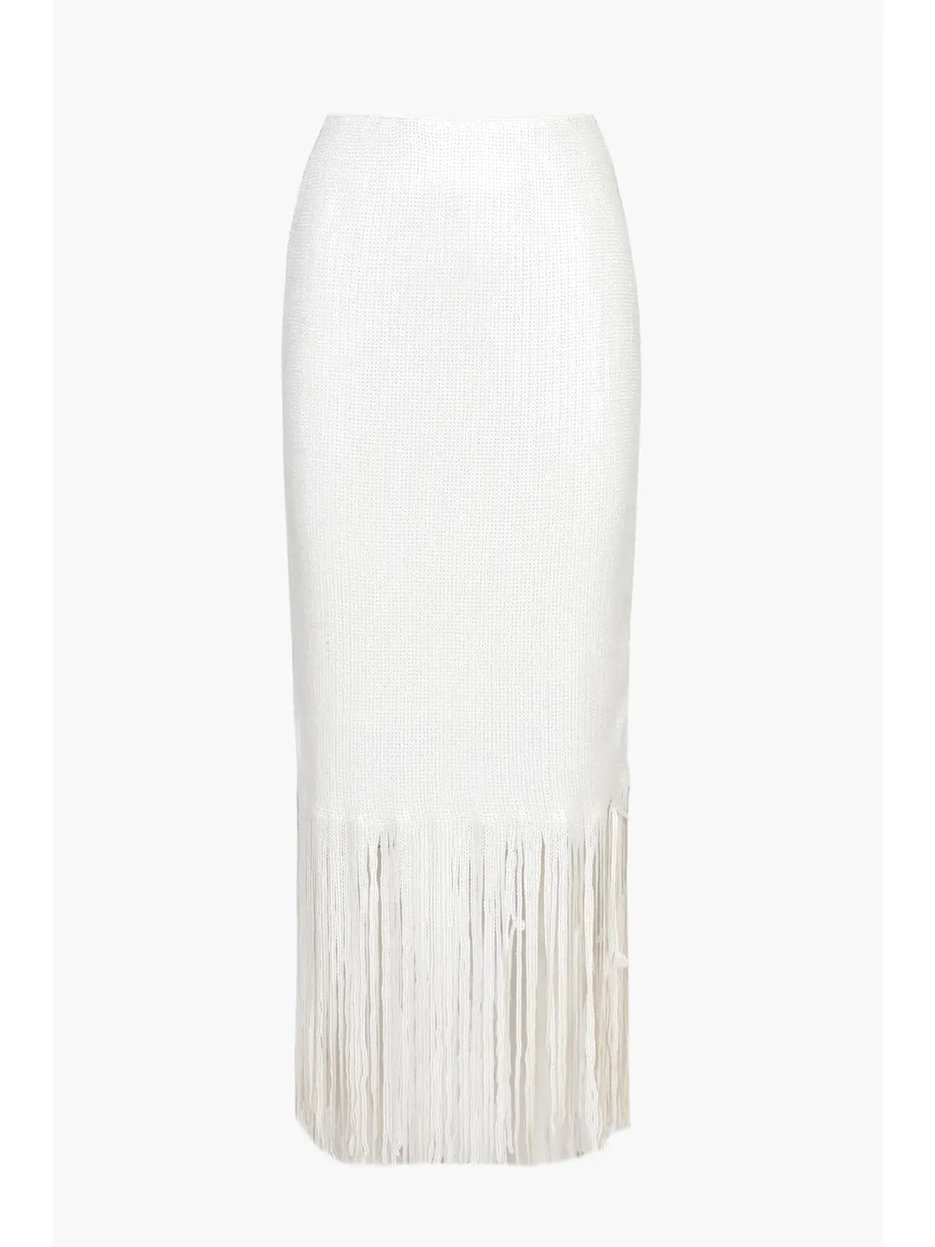 Milana Sequins Fringe Midi Skirt