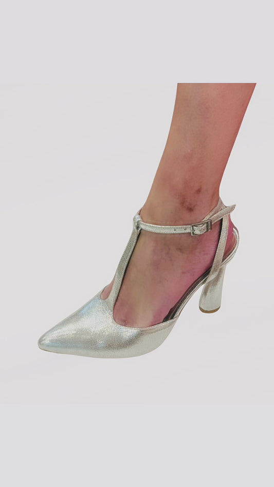 Aida Pump | Silver Crackle