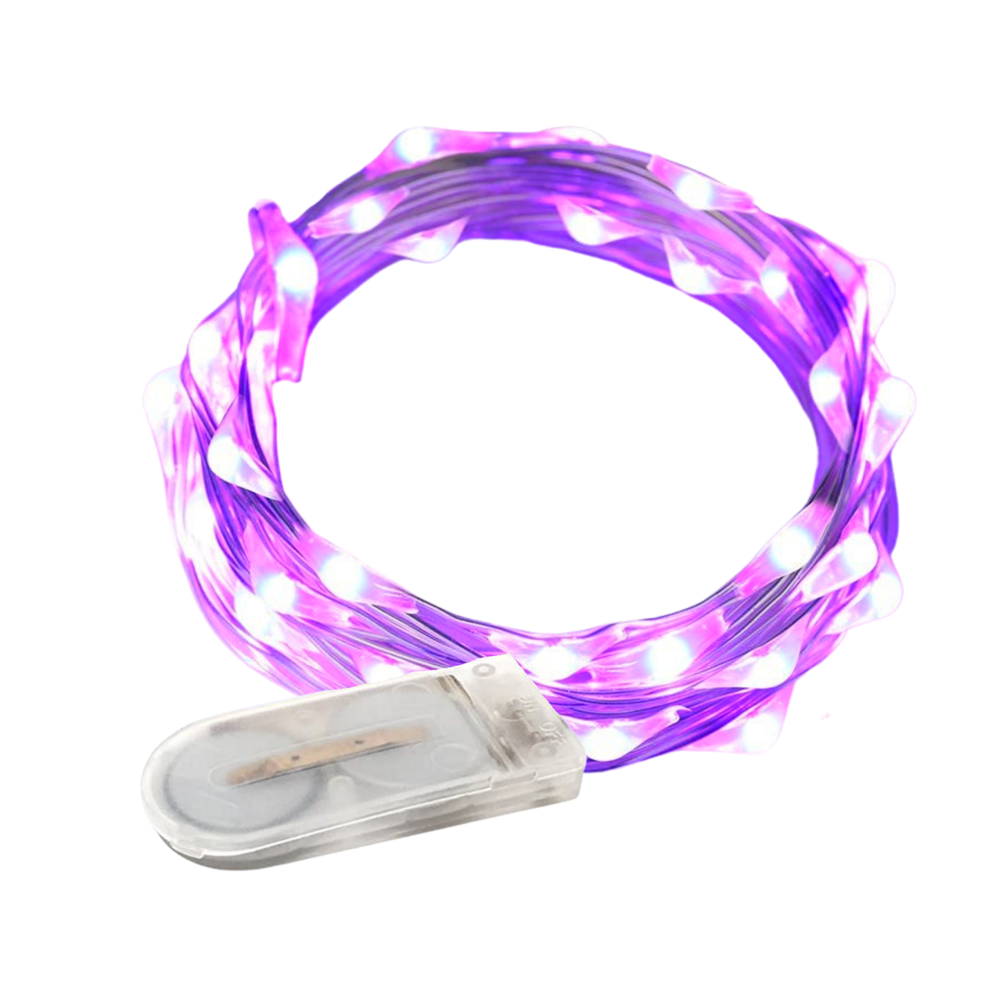 Green or purple 6 foot battery operated fairy light string for home decor