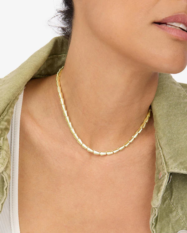 Serpent Collar Necklace 15" | Gold