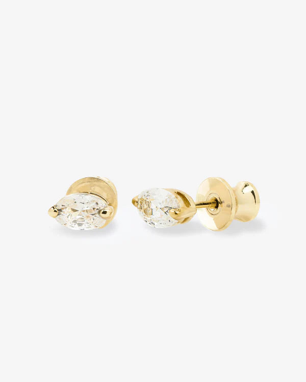 Baby "She's So Fine" Stud Earrings - Gold | Diamondettes
