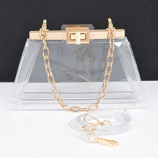 Clear Double Pocket Clutch