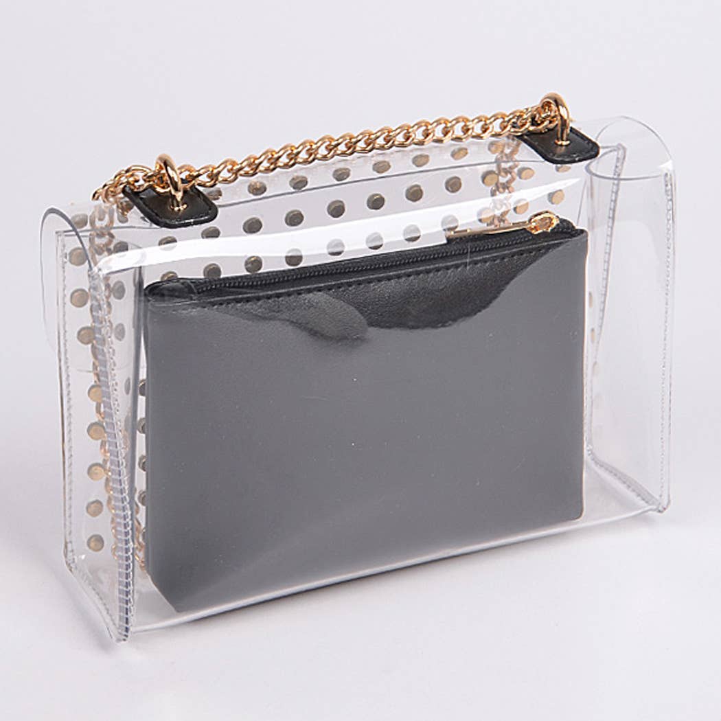 Studded Clear Clutch Set