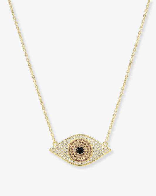 Black Evil Eye Necklace | Gold