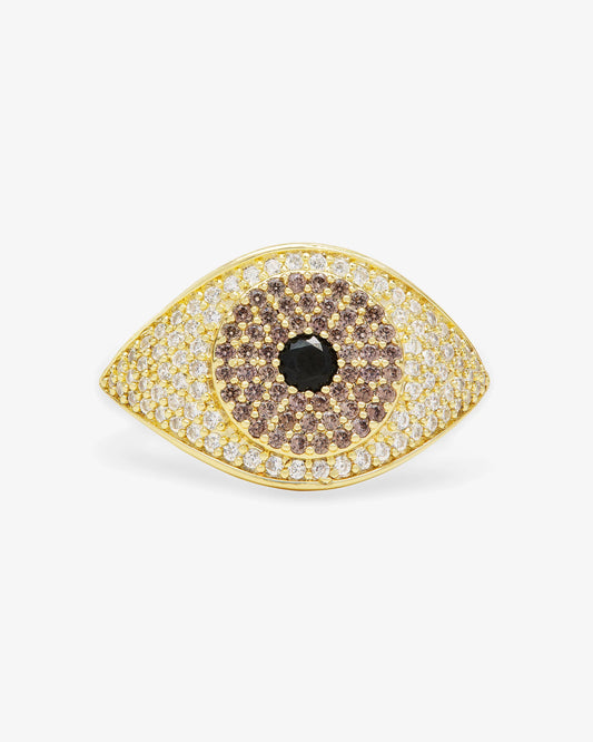 Black evil Eye Ring | Gold