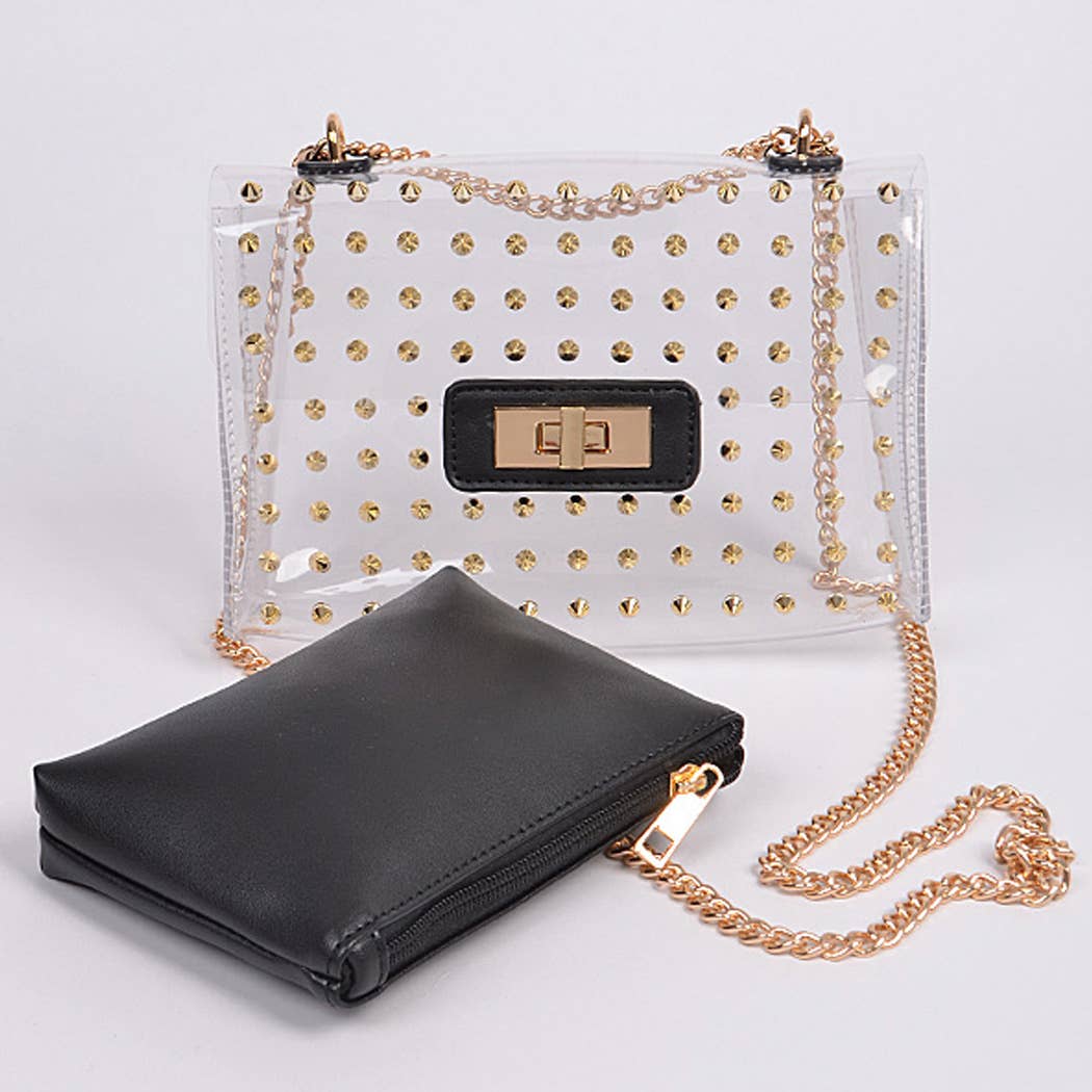 Studded Clear Clutch Set
