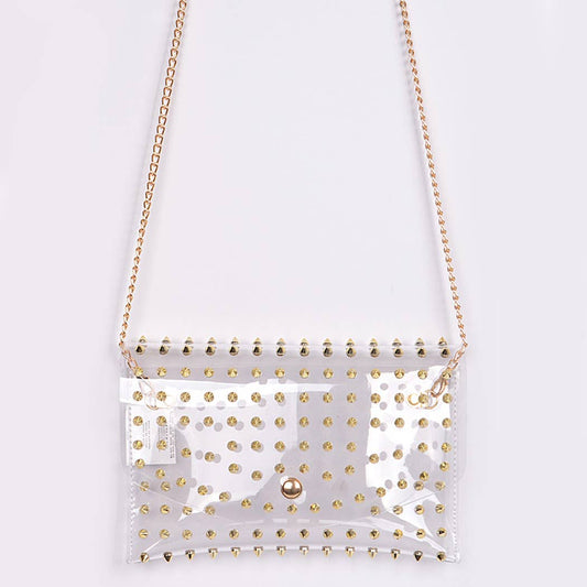 Studded Cross Body Clutch