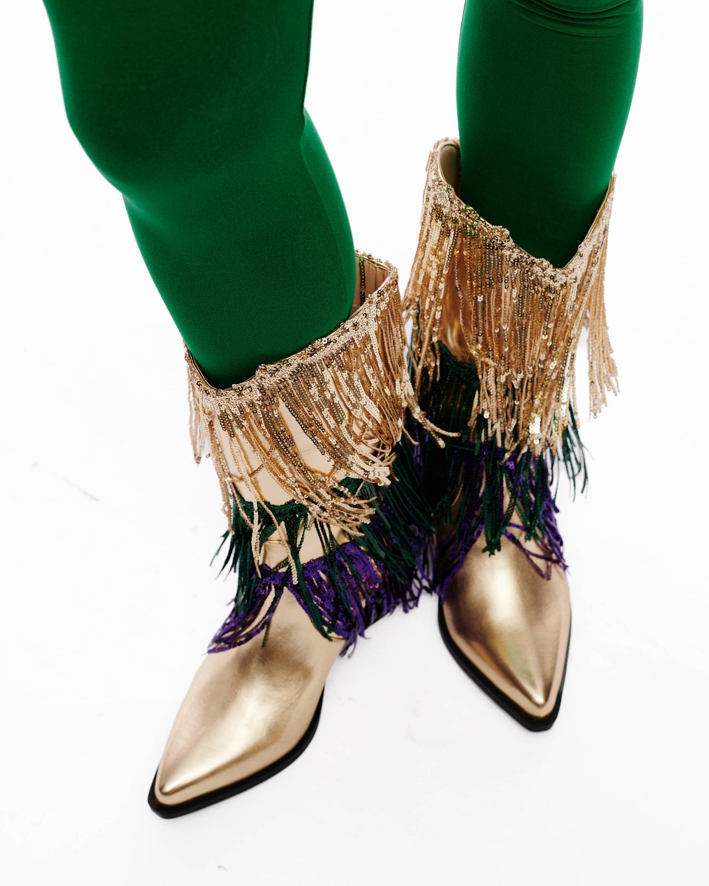 Mardi Gras Sequin Tassel Boots *was $142
