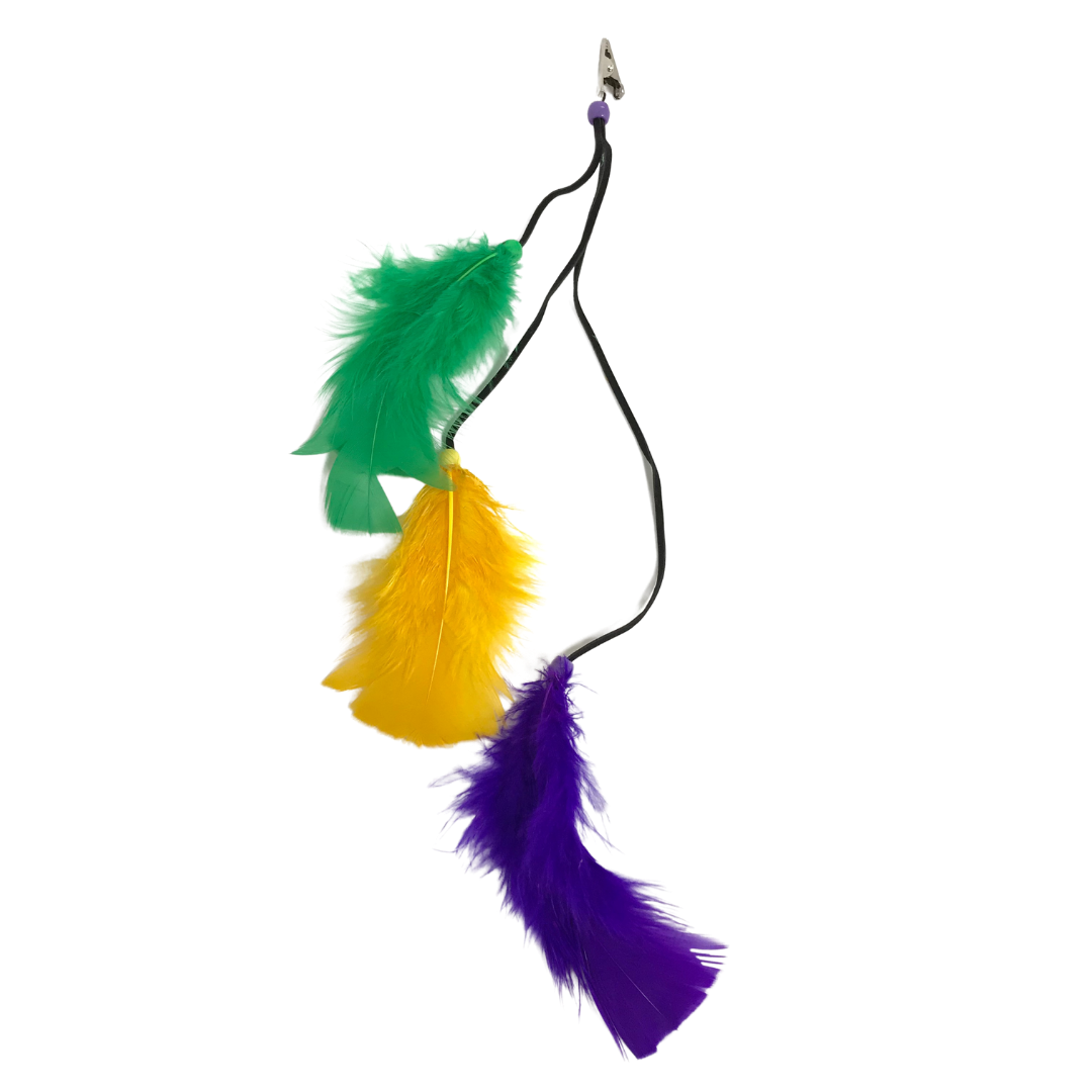 Mardi Gras Feather Hair Clip