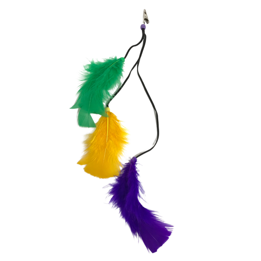 Mardi Gras Feather Hair Clip