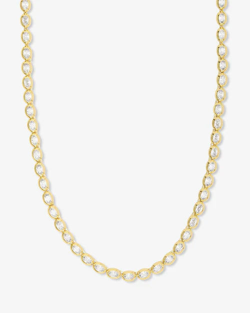 She's a Boss Tennis Necklace - Gold|Diamondettes