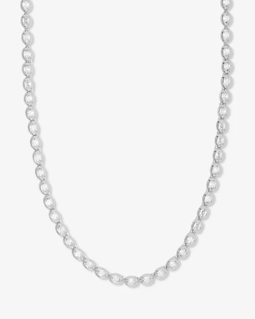 She's a Boss 16" Tennis Necklace - Silver|Diamondettes