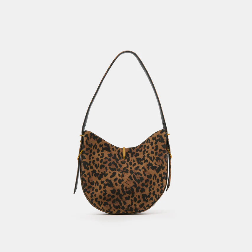 Dolce Vita leopard suede shoulder bag with soft luxurious finish