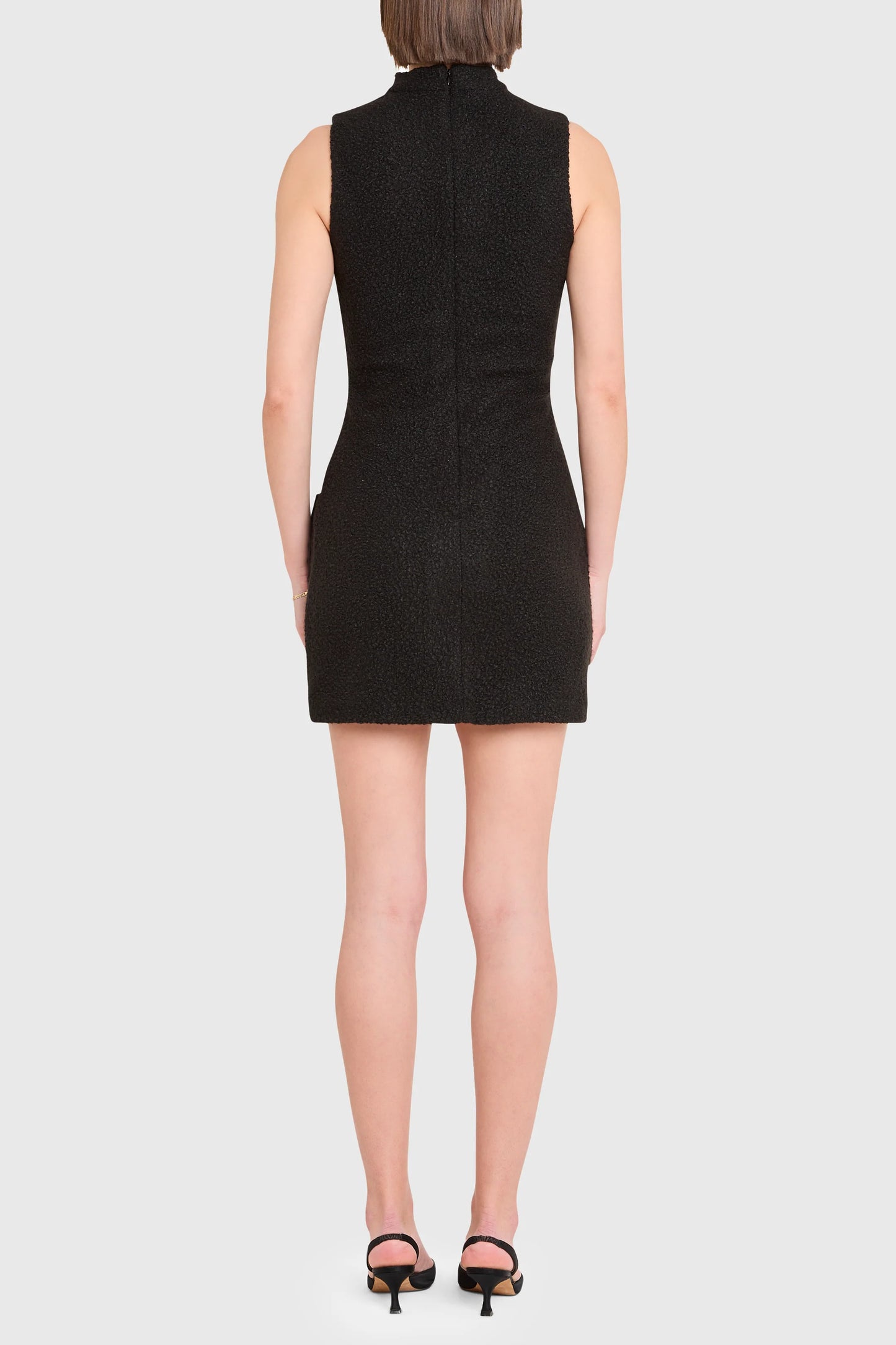 Amanda Uprichard Como Dress in soft boucle with sculpted fit and pockets