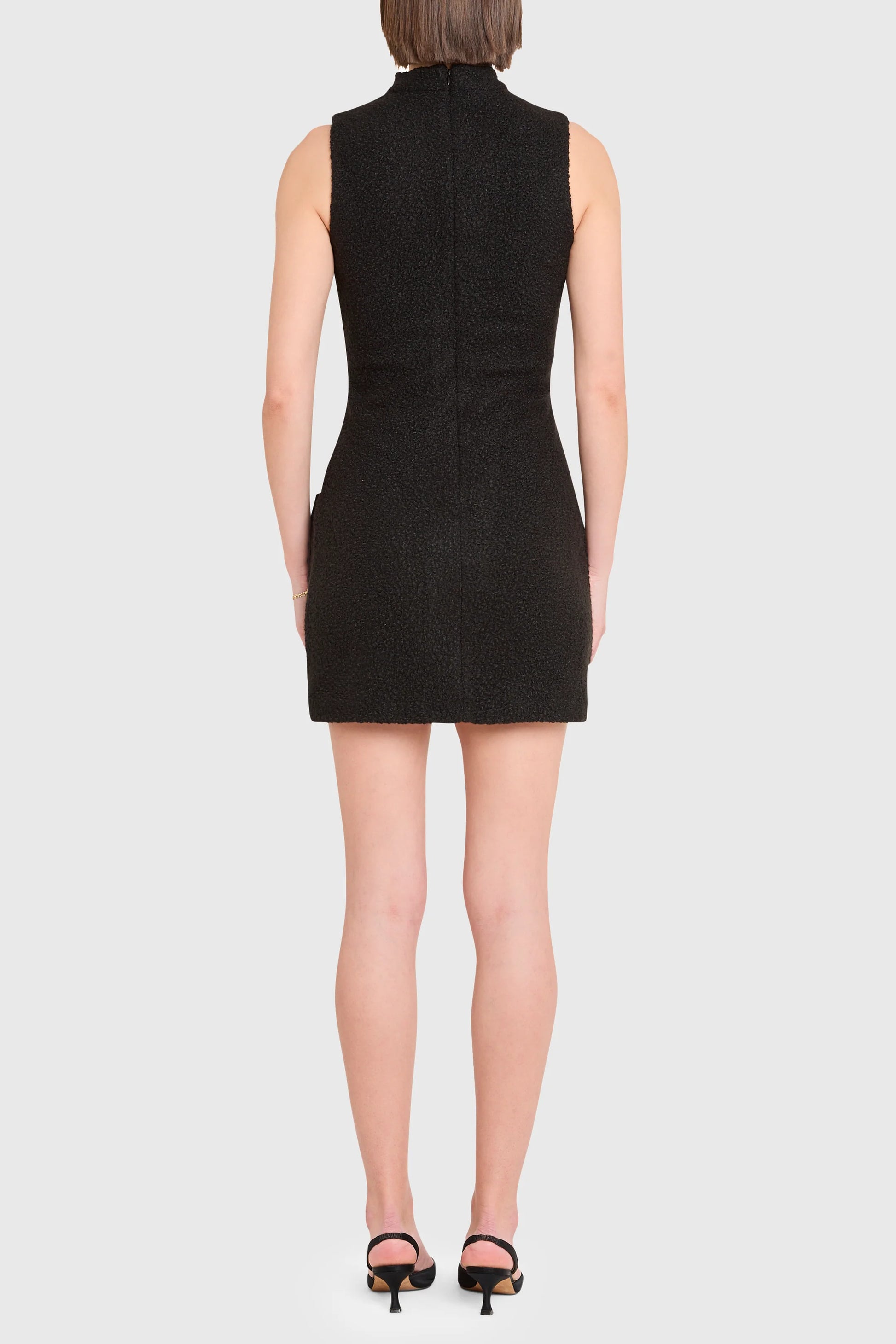 Amanda Uprichard Como Dress in soft boucle with sculpted fit and pockets