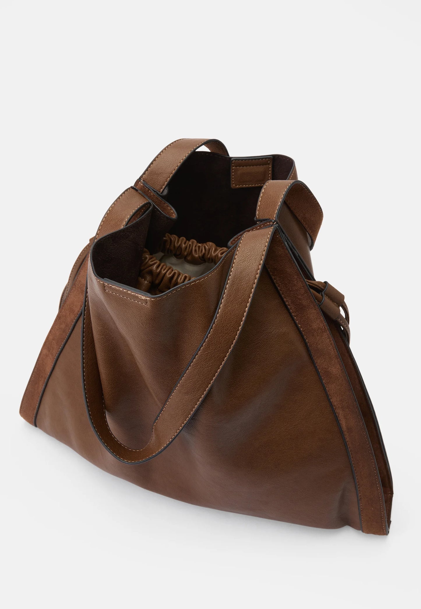 Dolce Vita faux leather shoulder bag with contrasting trims and adjustable side gussets