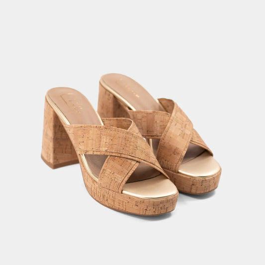 Eleanor Heel Sandal in Cork