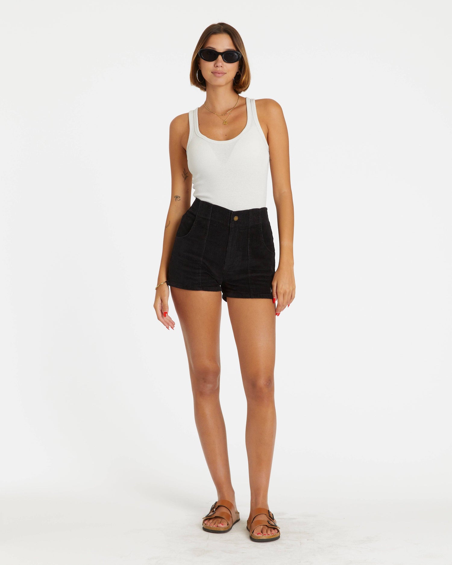 Hammies corduroy shorts with elastic waistband 2 inch inseam and retro vintage style