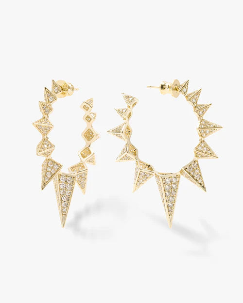 Melinda Maria spike hoop earrings with simulated diamond spikes