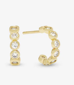 Melinda Maria Baroness Huggies petite sparkling hoop earrings