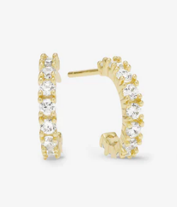 Melinda Maria Heiress Huggies petite sparkling hoop earrings