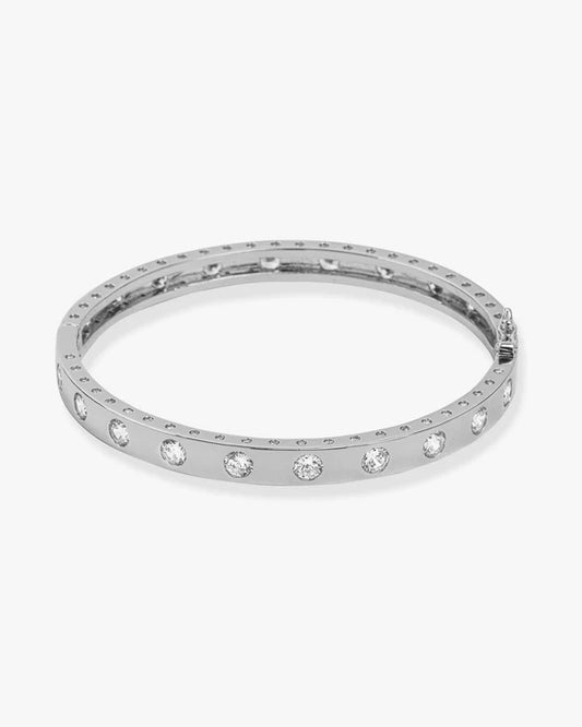 Melinda Maria classic bangle with round bezel set simulated diamonds