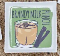 Set of six New Orleans cocktail appetizer plates with iconic drink illustrations