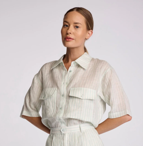 Crosby Shirt | Seafoam Stripe