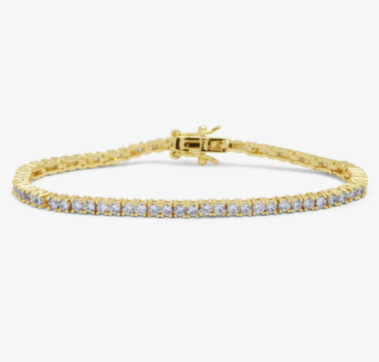 Baby Heiress Tennis Bracelet - Gold|White Diamondettes