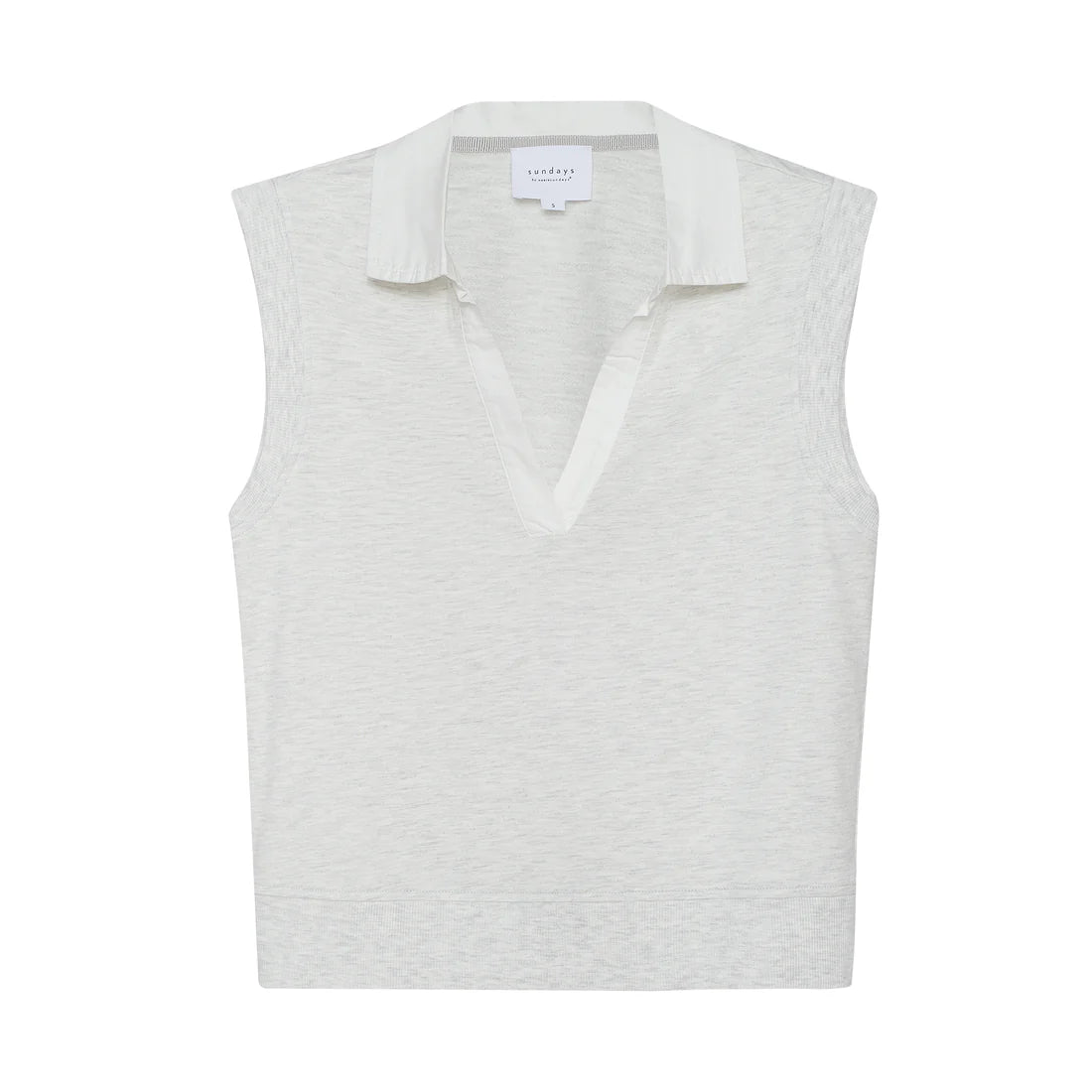 Sundays Manette top in Lux Wash French Terry with cotton poplin collar