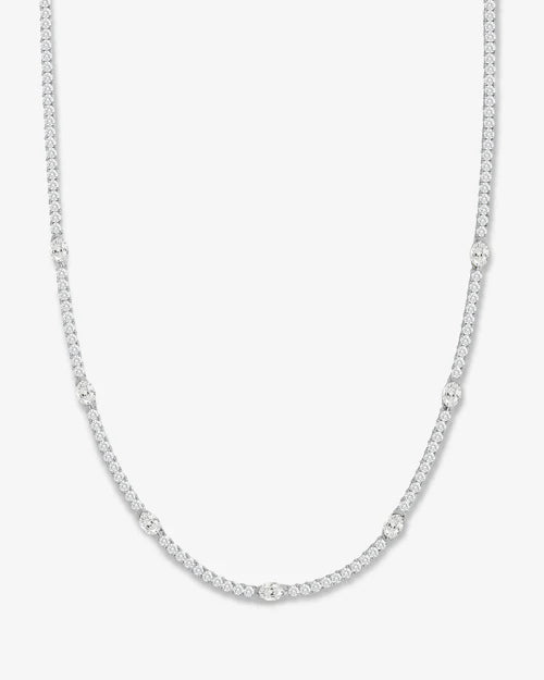 The Maven Tennis Necklace 18 SIlver